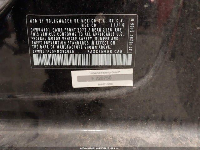 Volkswagen Jetta 1.4t Se 2017 3VWB67AJ9HM283060 Image 9