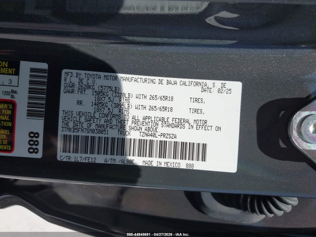 3TMKB5FN7SM030051 Toyota Tacoma Trd Sport