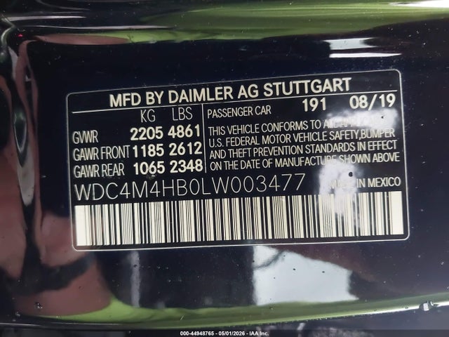 Продаж на аукціоні авто 2020 Mercedes-benz Glb 250 4matic, vin: WDC4M4HB0LW003477, номер лоту: 44948765