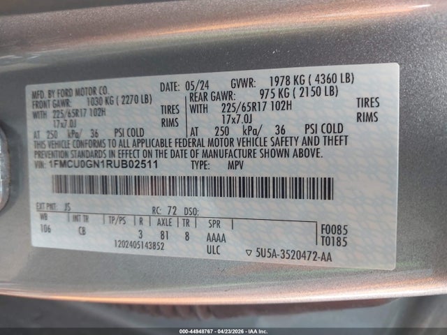 Ford Escape Active 2024 1FMCU0GN1RUB02511 Image 9