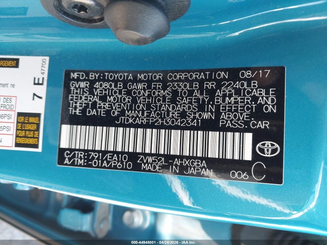 Toyota Prius Prime Advanced 2017 JTDKARFP2H3042341 Image 9