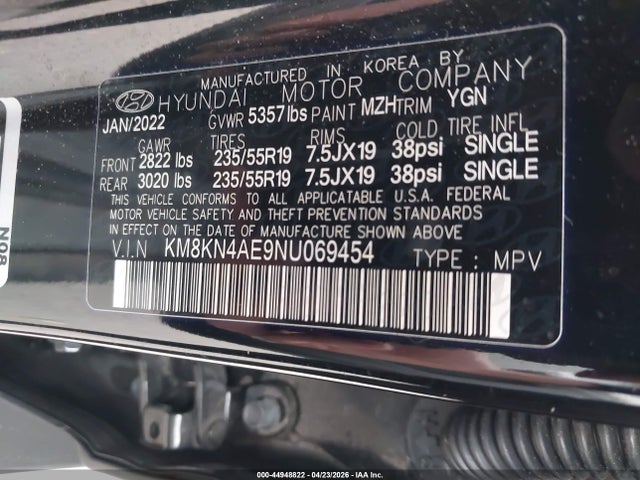 Продажа на аукционе авто 2022 Hyundai Ioniq 5 Sel, vin: KM8KN4AE9NU069454, номер лота: 44948822