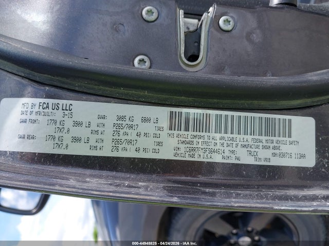 44948825 :رقم المزاد ، 1C6RR7FM3FS644614 vin ، 2015 Ram 1500 Tradesman مزاد بيع