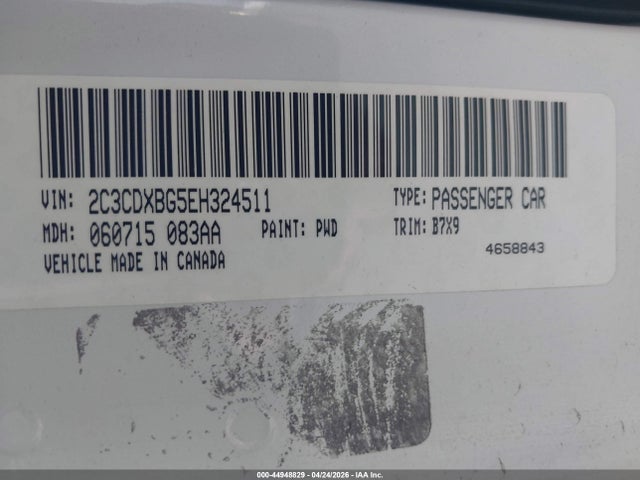 Продажа на аукционе авто 2014 Dodge Charger Se, vin: 2C3CDXBG5EH324511, номер лота: 44948829