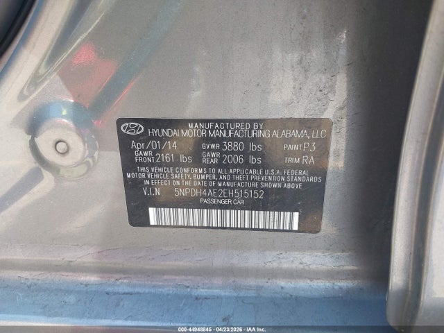 Продажа на аукционе авто 2014 Hyundai Elantra Se, vin: 5NPDH4AE2EH515152, номер лота: 44948845