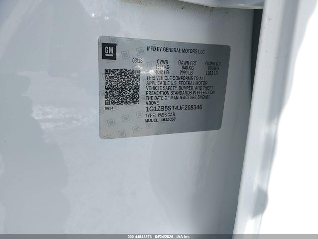 Продажа на аукционе авто 2018 Chevrolet Malibu 1ls, vin: 1G1ZB5ST4JF208346, номер лота: 44948878