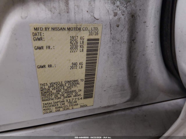 1N4AL3AP5HN317754 Nissan Altima 2.5 S