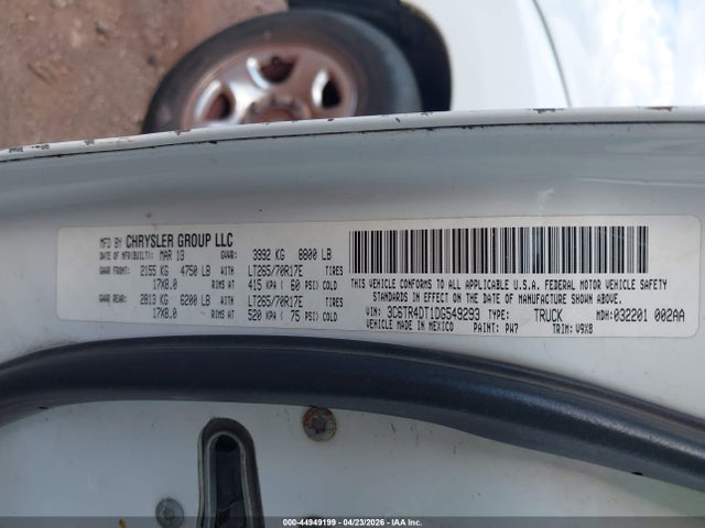 Aukcja sprzedaży 2013 Ram 2500 Slt, vin: 3C6TR4DT1DG549293, numer aukcji: 44949199