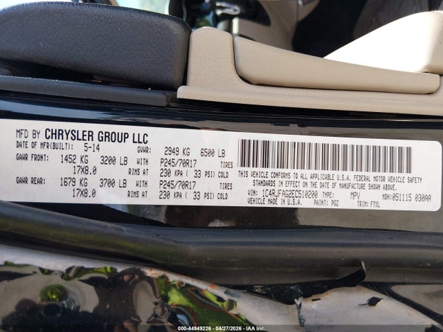 Продажа на аукционе авто 2014 Jeep Grand Cherokee Laredo, vin: 1C4RJFAG2EC510200, номер лота: 44949226