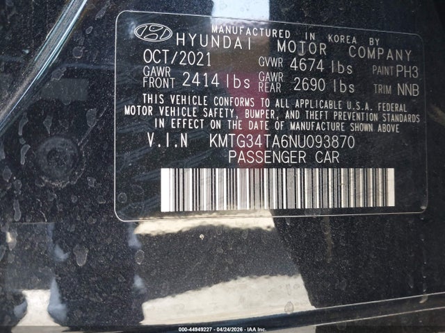 Genesis G70 2.0t Rwd 2022 KMTG34TA6NU093870 Image 9