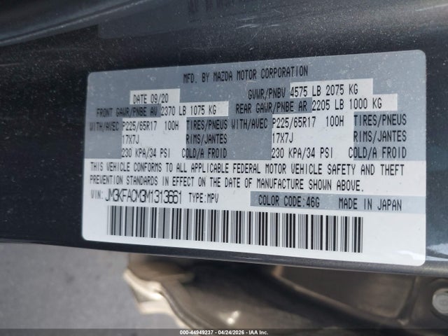 JM3KFACM3M1313661 Mazda Cx-5 Touring