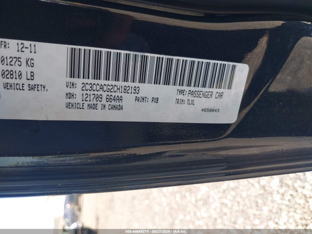 Продажа на аукционе авто 2012 Chrysler 300 Limited, vin: 2C3CCACG2CH182193, номер лота: 44949278