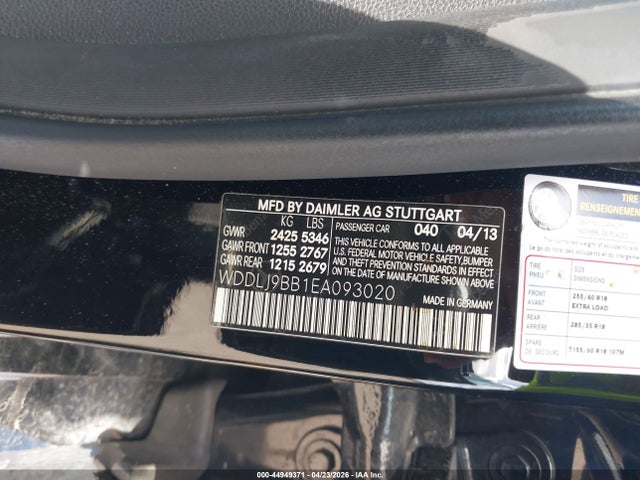 44949371 :رقم المزاد ، WDDLJ9BB1EA093020 vin ، 2014 Mercedes-benz Cls 550 4matic مزاد بيع