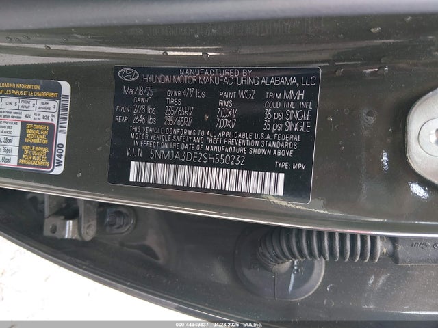 2025 Hyundai Tucson Se მანქანა იყიდება აუქციონზე, vin: 5NMJA3DE2SH550232, აუქციონის ნომერი: 44949437
