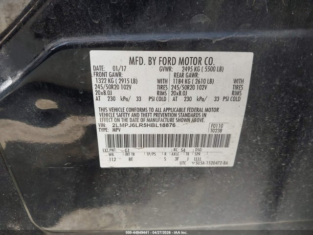 Lincoln Mkx Reserve 2017 2LMPJ6LR5HBL18876 Image 9