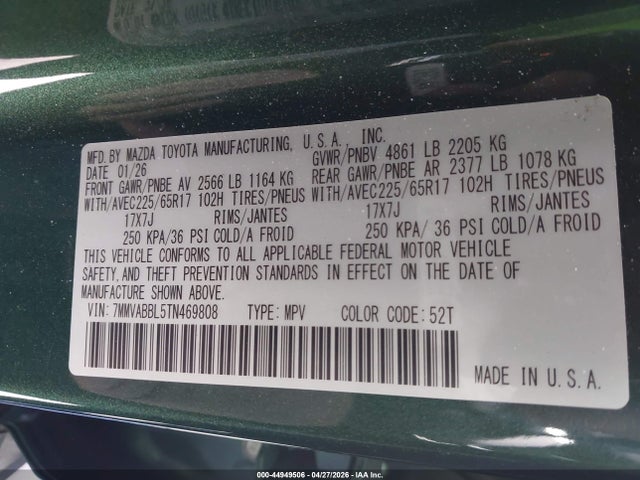 Продажа на аукционе авто 2026 Mazda Cx-50 2.5 S Preferred, vin: 7MMVABBL5TN469808, номер лота: 44949506