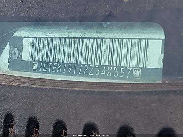 44949590 :رقم المزاد ، 1GTEK19T12Z348357 vin ، 2002 Gmc Sierra 1500 Sle مزاد بيع