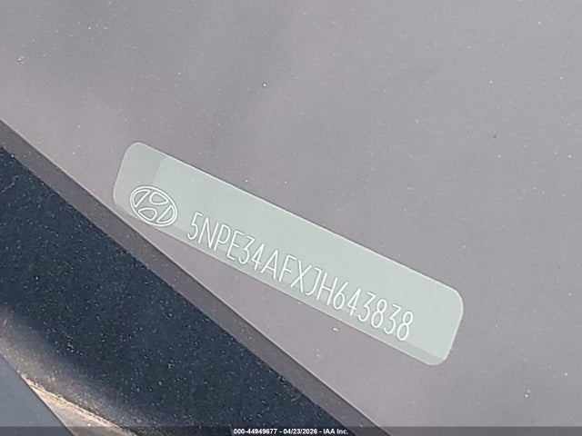 Aukcja sprzedaży 2018 Hyundai Sonata Sel, vin: 5NPE34AFXJH643838, numer aukcji: 44949677