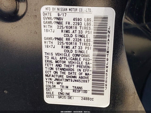 Nissan Rogue Sl 2018 JN8AT2MT9JW452897 Image 9