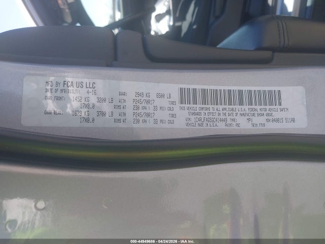 44949686 :رقم المزاد ، 1C4RJFAG5GC414449 vin ، 2016 Jeep Grand Cherokee Laredo مزاد بيع