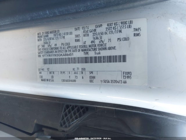 Ford Transit-250 2016 1FTYR1YM3GKA88451 Image 9