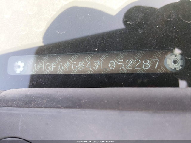 44949774 :رقم المزاد ، 1HGFA16547L052287 vin ، 2007 Honda Civic Lx مزاد بيع