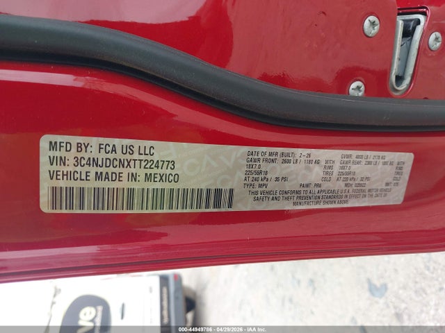 Auction sale of the 2026 Jeep Compass Limited, vin: 3C4NJDCNXTT224773, lot number: 44949786