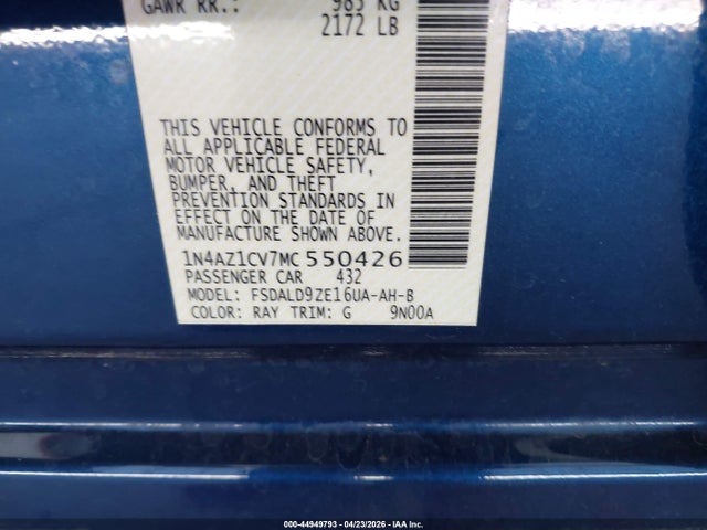 1N4AZ1CV7MC550426 Nissan Leaf Sv 40 Kwh