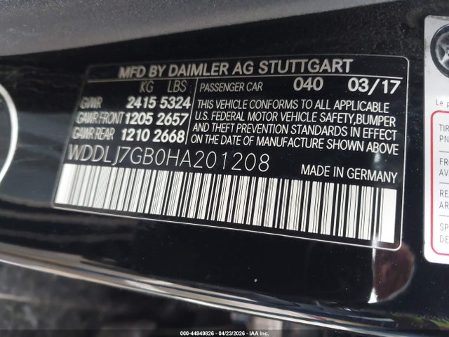 Продажа на аукционе авто 2017 Mercedes-benz Amg Cls 63 S 4matic, vin: WDDLJ7GB0HA201208, номер лота: 44949826
