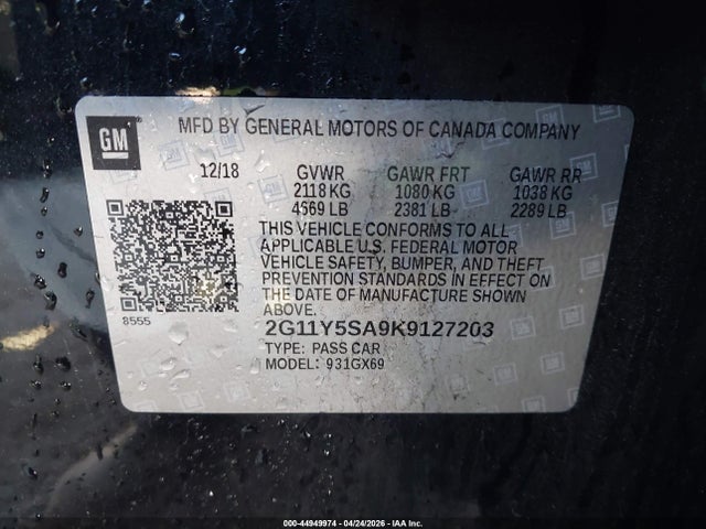 2G11Y5SA9K9127203 Chevrolet IMPALA LS