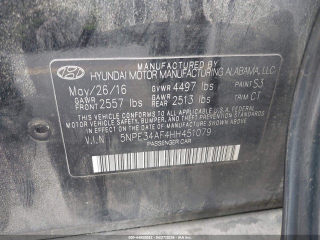 Продаж на аукціоні авто 2017 Hyundai Sonata Sport, vin: 5NPE34AF4HH451079, номер лоту: 44950082