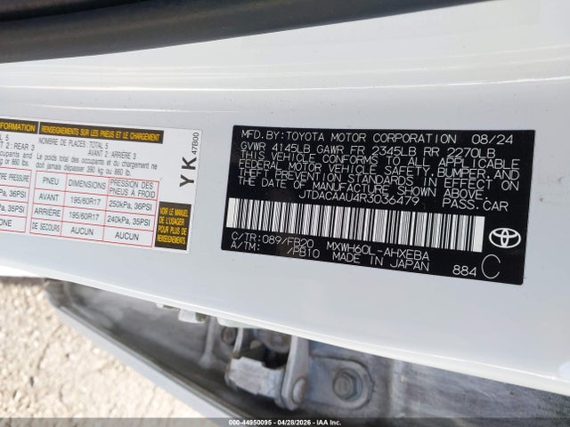 JTDACAAU4R3036479 Toyota Prius Le