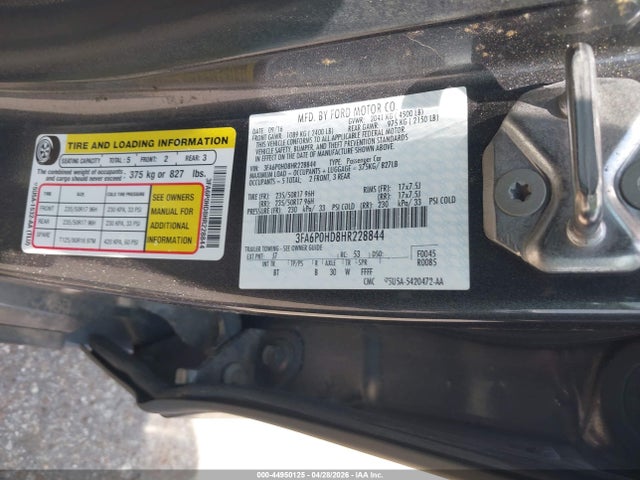 Продажа на аукционе авто 2017 Ford Fusion Se, vin: 3FA6P0HD8HR228844, номер лота: 44950125