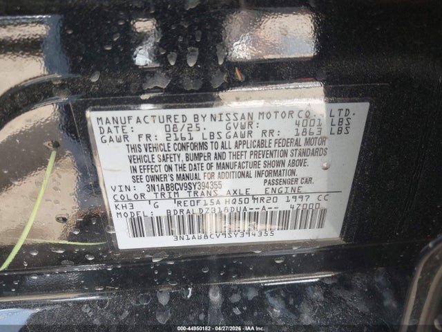 Продажа на аукционе авто 2025 Nissan Sentra Sv, vin: 3N1AB8CV9SY394355, номер лота: 44950182
