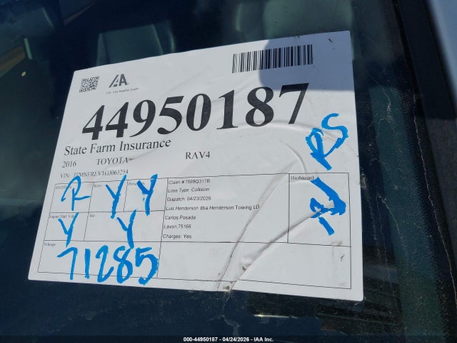 JTMNFREV1GJ063254 Toyota RAV4 SE