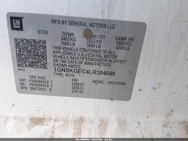 1GNSKGEC4LR104089 Chevrolet Suburban 4wd Ls