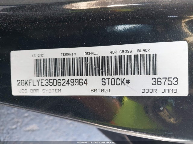 Aukcja sprzedaży 2013 Gmc Terrain Denali, vin: 2GKFLYE35D6249964, numer aukcji: 44950276