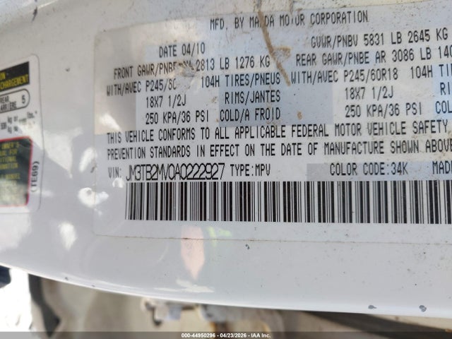 Продажа на аукционе авто 2010 Mazda Cx-9 Sport, vin: JM3TB2MV0A0222927, номер лота: 44950296