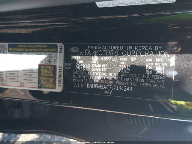 44950317 :رقم المزاد ، KNDPM3AC7J7384249 vin ، 2018 Kia Sportage Lx مزاد بيع