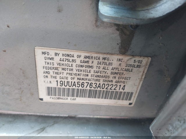 Продаж на аукціоні авто 2003 Acura Tl 3.2, vin: 19UUA56763A022214, номер лоту: 44950329
