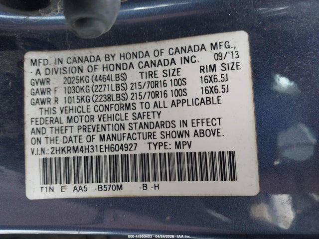 Honda CR-V LX 2014 2HKRM4H31EH604927 Image 9