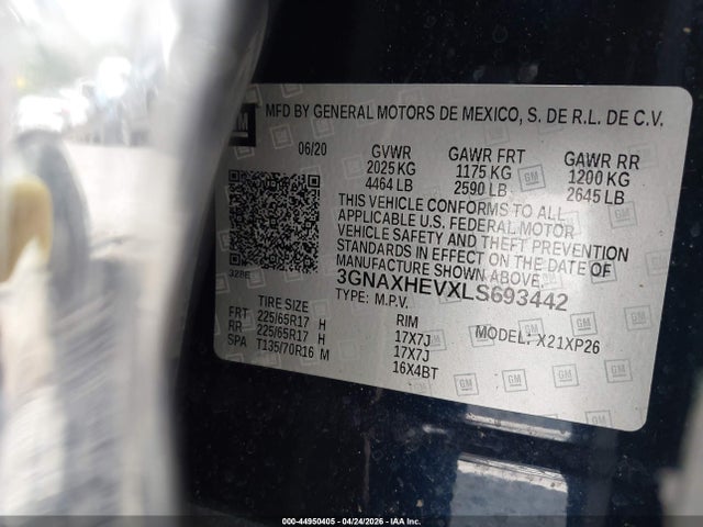 3GNAXHEVXLS693442 Chevrolet Equinox Fwd Ls