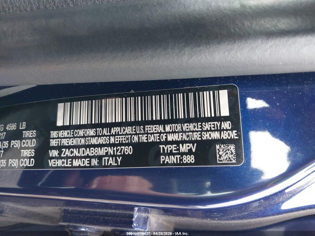 Aukcja sprzedaży 2021 Jeep Renegade Sport 4x4, vin: ZACNJDAB8MPN12760, numer aukcji: 44950427