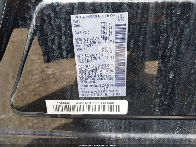 Продаж на аукціоні авто 2017 Infiniti Qx60, vin: 5N1DL0MN0HC504696, номер лоту: 44950480