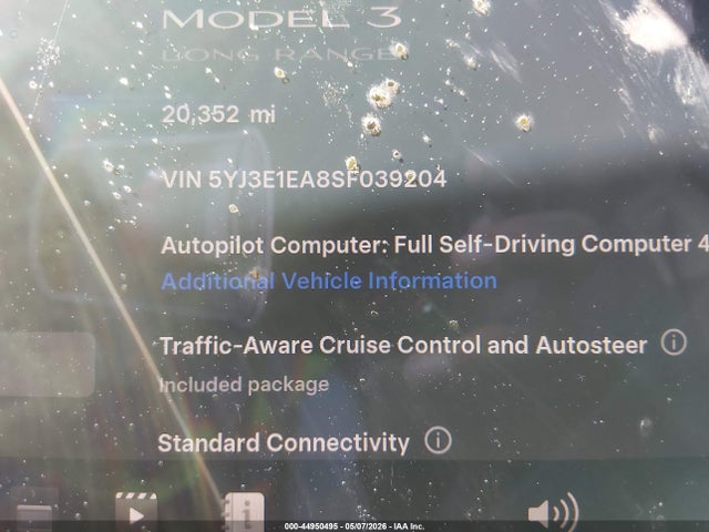 Aukcja sprzedaży 2025 Tesla Model 3 Long Range Rear-wheel Drive/standard Rear-wheel Drive, vin: 5YJ3E1EA8SF039204, numer aukcji: 44950495