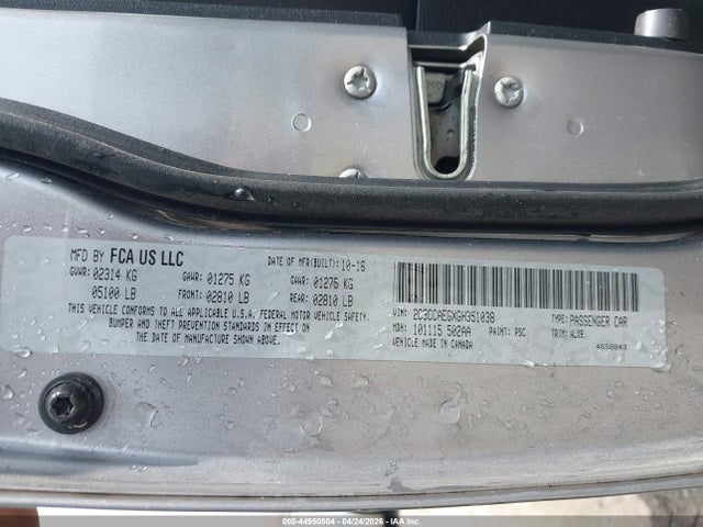 2016 Chrysler 300c მანქანა იყიდება აუქციონზე, vin: 2C3CCAEGXGH351038, აუქციონის ნომერი: 44950504
