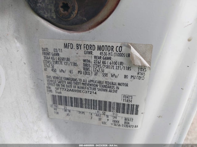 2011 Ford F-250 Xl მანქანა იყიდება აუქციონზე, vin: 1FT7X2A69BEC37214, აუქციონის ნომერი: 44950509