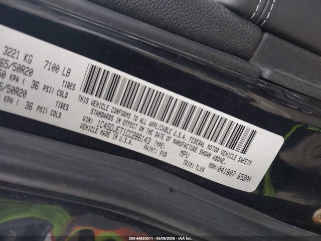 44950511 :رقم المزاد ، 1C4SDJET1CC286143 vin ، 2012 Dodge Durango Citadel مزاد بيع