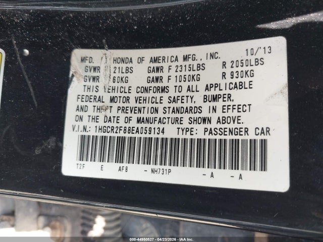 Продажа на аукционе авто 2014 Honda Accord Ex-l, vin: 1HGCR2F88EA059134, номер лота: 44950527