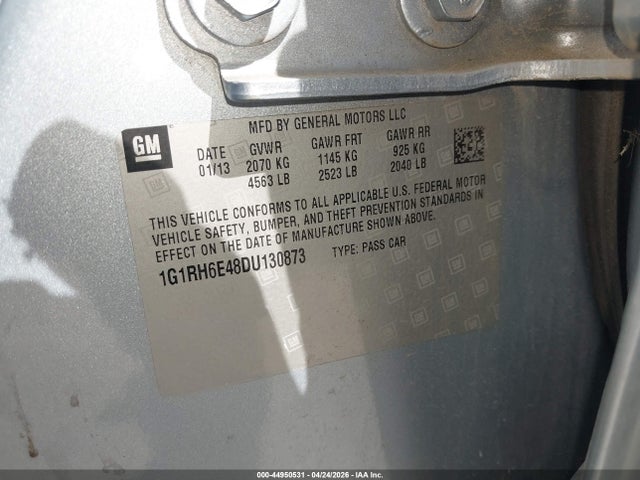 Aukcja sprzedaży 2013 Chevrolet Volt, vin: 1G1RH6E48DU130873, numer aukcji: 44950531